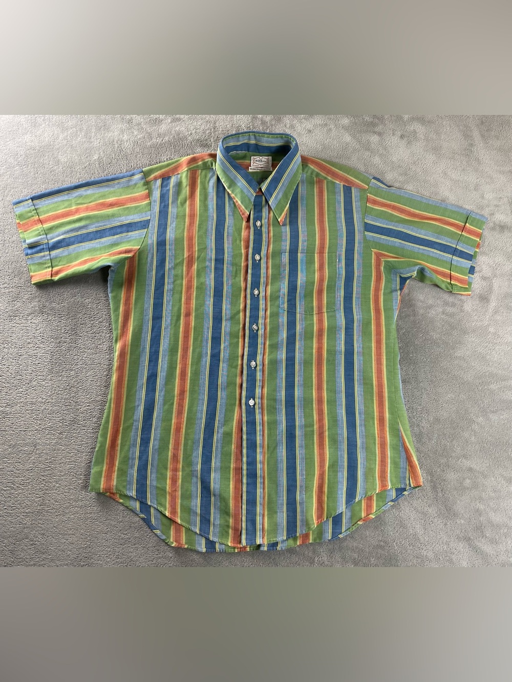 VTG Inn Shop Shirt Large Towncraft Penneys Vintage 70s Button Short Sleeve 60s